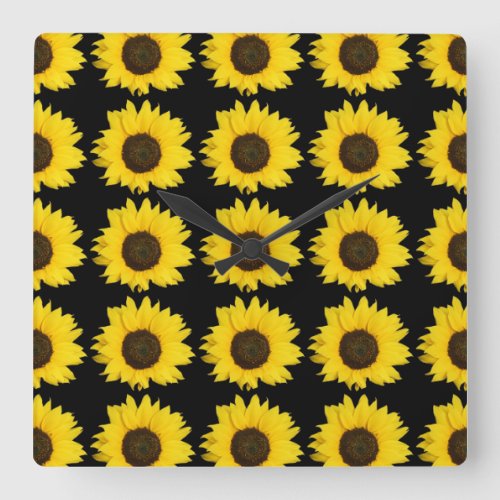 Sunflower Square Wall Clock