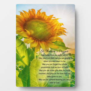 Sunflower St. Theresa Prayer Plaque