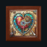 Sunflower Stained Glass Heart Steampunk Series Gift Box<br><div class="desc">You are viewing The Lee Hiller Photography Art and Designs Collection of Home and Office Decor,  Apparel,  Gifts and Collectibles. The Designs include Lee Hiller Photography and Mixed Media Digital Art Collection http://LeeHiller.com</div>