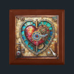 Sunflower Stained Glass Heart Steampunk Series Gift Box<br><div class="desc">You are viewing The Lee Hiller Photography Art and Designs Collection of Home and Office Decor,  Apparel,  Gifts and Collectibles. The Designs include Lee Hiller Photography and Mixed Media Digital Art Collection http://LeeHiller.com</div>