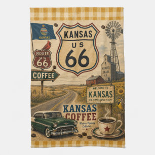 Sunflower State Coffee Kitchen Americana Towel