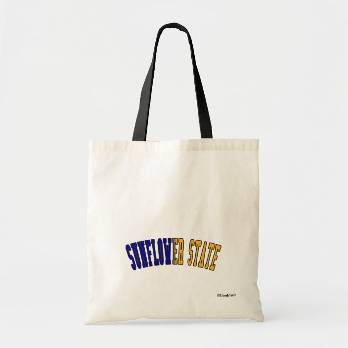 Sunflower State in State Flag Colors Canvas Bag