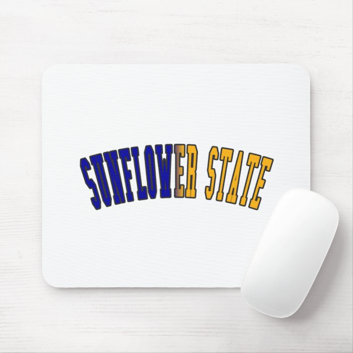 Sunflower State in State Flag Colors Mouse Pad