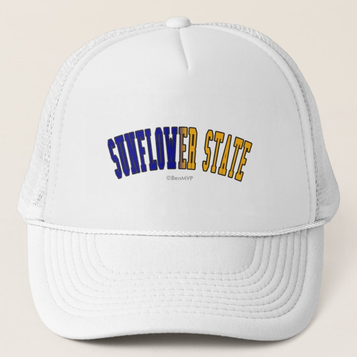 Sunflower State in State Flag Colors Trucker Hat
