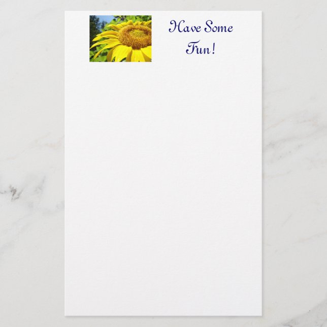Sunflower stationery Have Some Fun! Sun Flowers (Front)