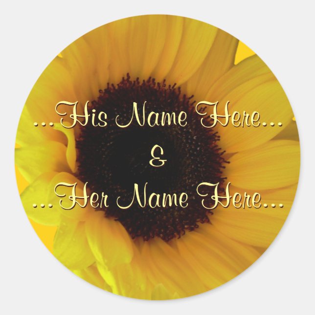Sunflower Stickers Personalized Sunflower Stickers (Front)