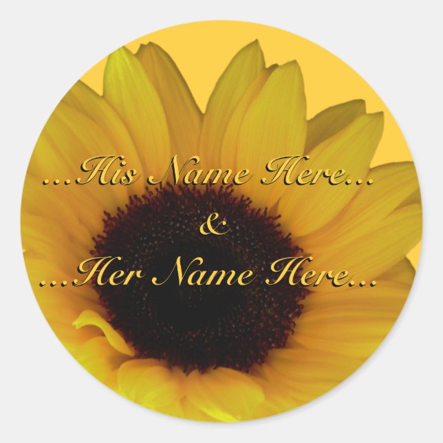 Sunflower Stickers Personalized Sunflower Stickers (Front)