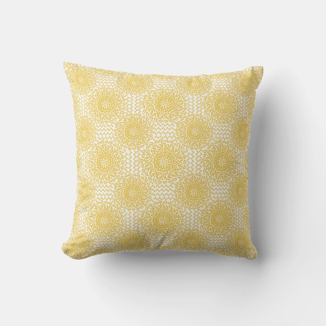 Sunflower Stitch Throw Pillow (Front)