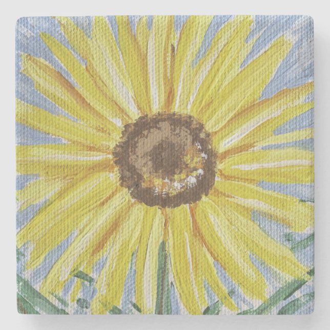 Sunflower Stone Coaster (Front)