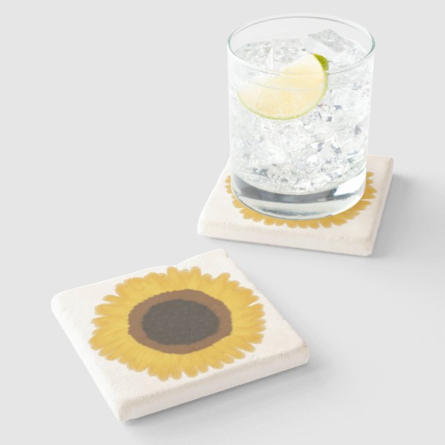 Sunflower Stone Coaster (Side)