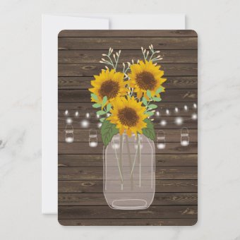 Sunflower String Lights Wedding Invitation Zazzle