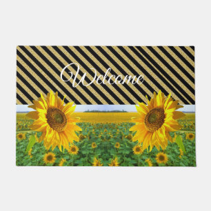 Sunflower Stripe Door Mat