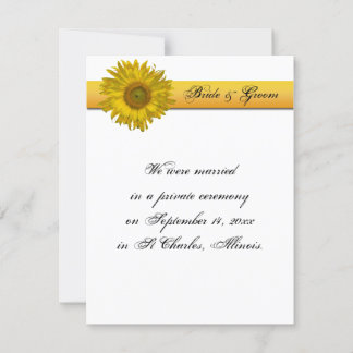 Sunflower Stripe Marriage / Elopement Announcement