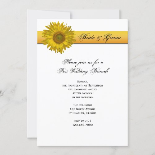 Sunflower Stripe Post Wedding Brunch Invitation