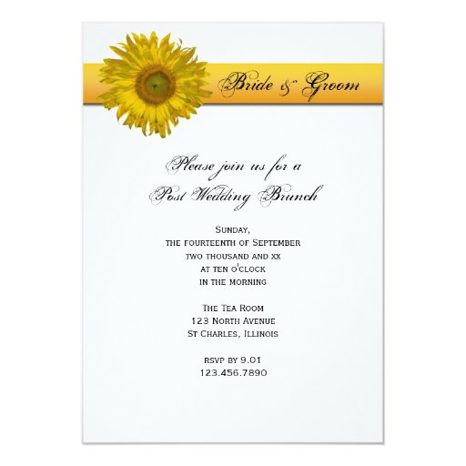 Sunflower Stripe Post Wedding Brunch Invitation | Zazzle