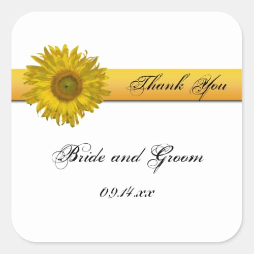 Sunflower Stripe Wedding Thank You Favor Tags