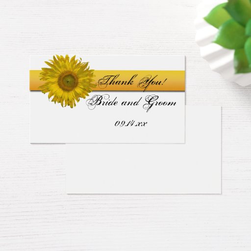 Customizable Sunflower Stripe Wedding Favor Tags Business Cards