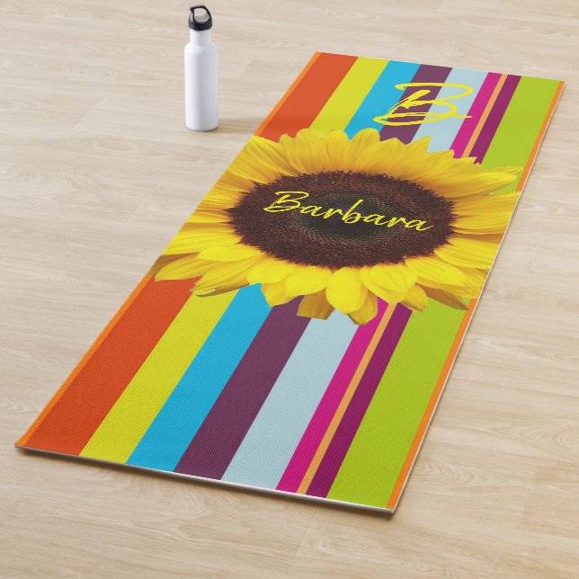 Sunflower Stripe Yoga Mat (In Situ)