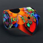 Sunflower Style Fractal Double-sided Tie<br><div class="desc">This tie features my fractal art image "Sunflower Style" with shapes resembling bright sunflowers. Colors include red,  orange,  purple,  pink,  green,  aqua and black.  Design printed on both sides.</div>