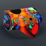 Sunflower Style Fractal Double-sided Tie<br><div class="desc">This tie features my fractal art image "Sunflower Style" with shapes resembling bright sunflowers. Colors include red,  orange,  purple,  pink,  green,  aqua and black.  Design printed on both sides.</div>