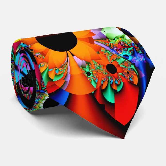 Sunflower Style Fractal Double-sided Tie (Rolled)