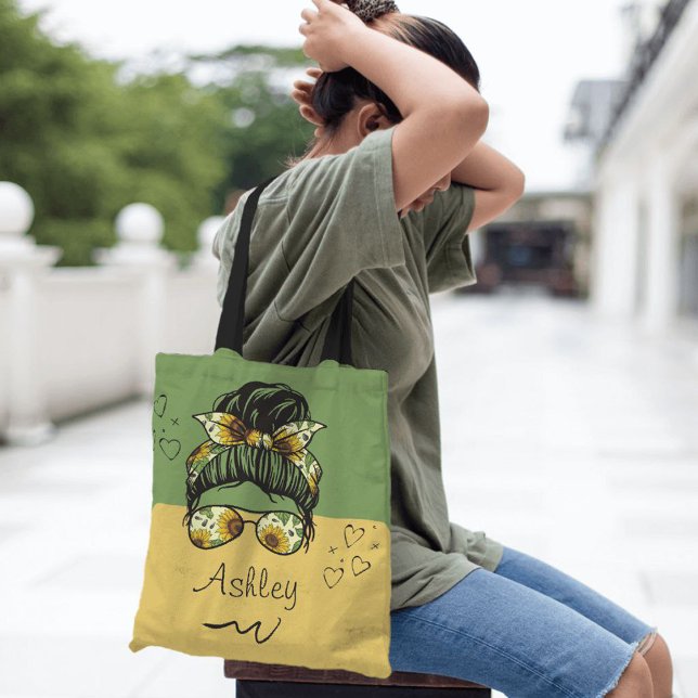 Sunflower Style Personalized name Tote Bag (Creator Uploaded)