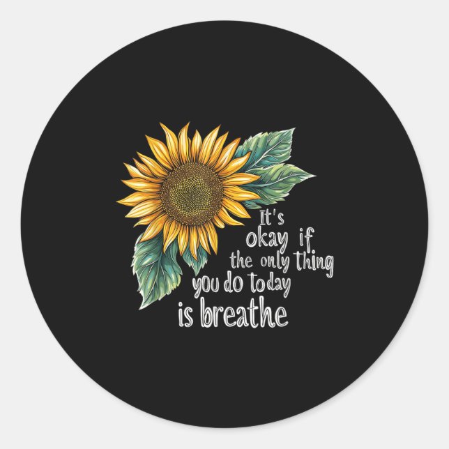 Sunflower Suicide Awareness  Classic Round Sticker (Front)