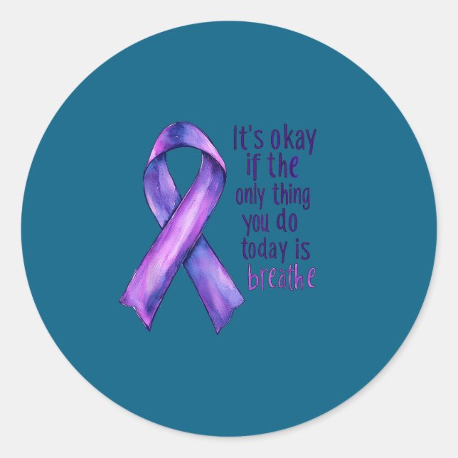 Sunflower Suicide Awareness  Classic Round Sticker (Front)