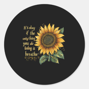 Sunflower Suicide Awareness  Classic Round Sticker