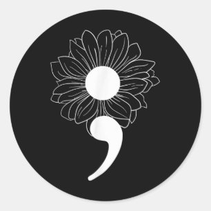 Sunflower Suicide Awareness Shirt Mental Health Su Classic Round Sticker