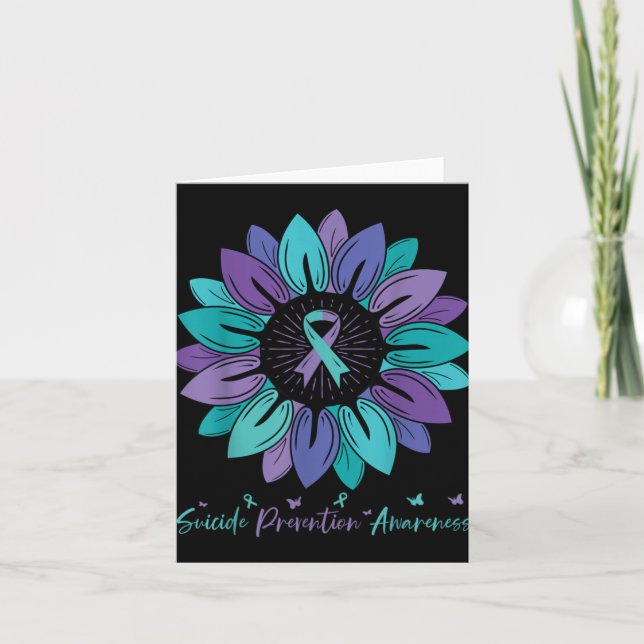 Sunflower Suicide Prevention Awareness Month  Card (Front)