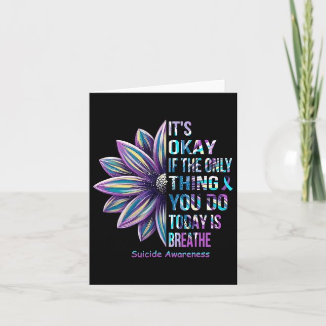 Sunflower Suicide Prevention Awareness Month Famil Card (Front)