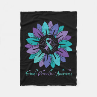 Sunflower Suicide Prevention Awareness Month  Fleece Blanket