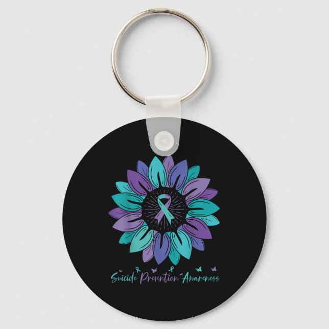 Sunflower Suicide Prevention Awareness Month  Keychain (Front)