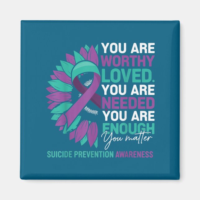Sunflower Suicide Prevention Awareness Motivationa Magnet (Front)
