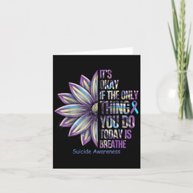 Sunflower Suicide Prevention Awareness Week Teal P Card (Front)