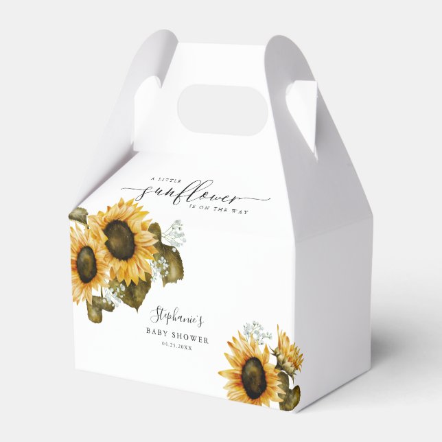 Sunflower Summer Baby Shower  Favor Boxes (Front Side)