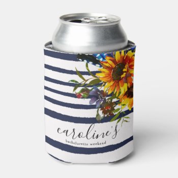 Sunflower Summer Boho Bachelorette Party Coozie by autumnandpine at Zazzle