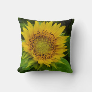 Sunflower summer garden throw pillow