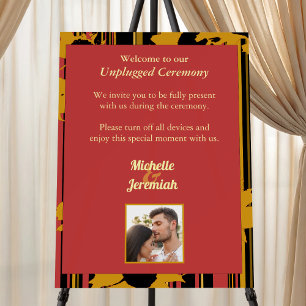 Sunflower Summer Gold Red Unplugged Wedding Photo  Foam Board