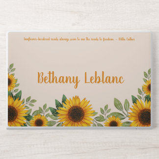 Sunflower Summer Roads to Freedom Quote HP Laptop Skin