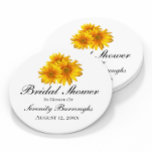 Sunflower Summer Yellow Floral Bridal Shower  Round Paper Coaster at Zazzle