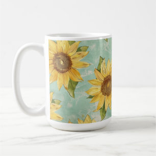 Sunflower Summer Yellow Watercolor Coffee Mug