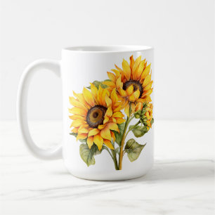 Sunflower Summer Yellow Watercolor Coffee Mug