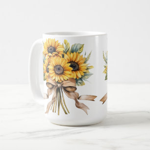 Sunflower Summer Yellow Watercolor Coffee Mug