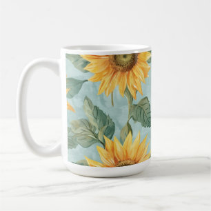 Sunflower Summer Yellow Watercolor Coffee Mug