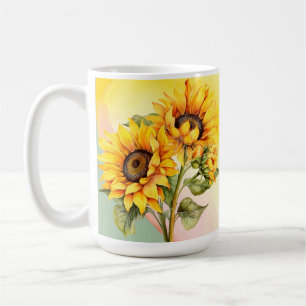 Sunflower Summer Yellow Watercolor Coffee Mug