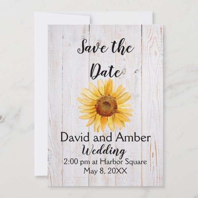 Sunflower Sun shine Save the Date WeddinInvitation Invitation (Front)