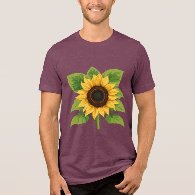 Sunflower & Sun – Symbol of Optimism & Growth  Tri-Blend Shirt (Front)