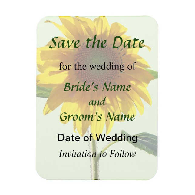 Sunflower Sunbathing Save the Date Magnet (Vertical)